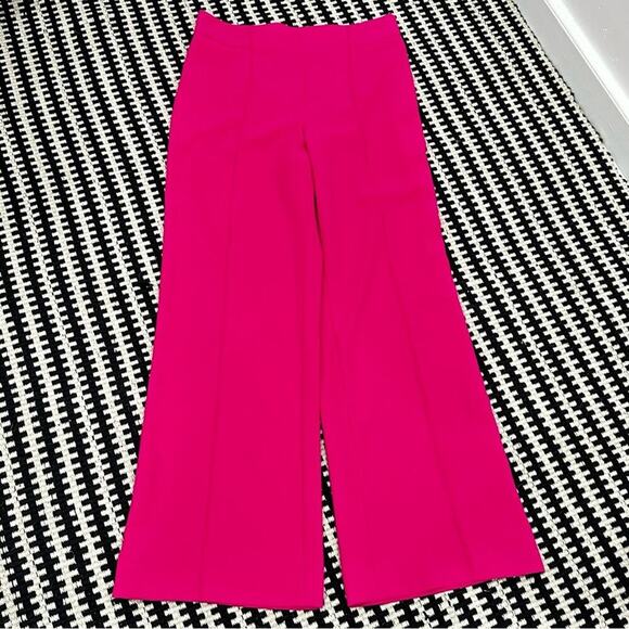 Zara Set Pink Tuxedo Collar Tie Waist Blazer and Flowy Pants. Blogger Fav - Picture 13 of 16